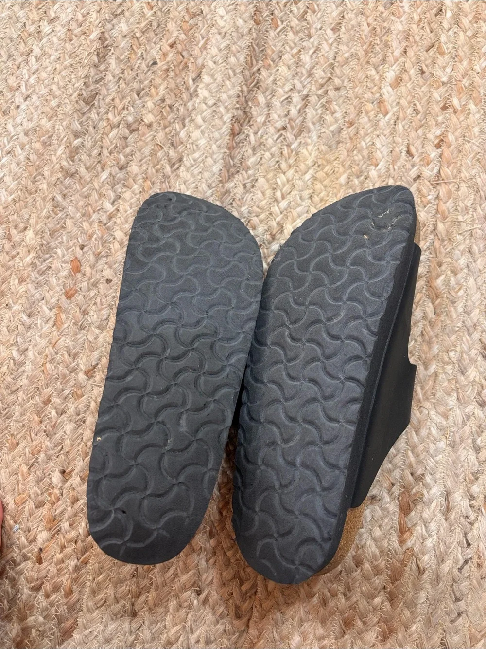 Black Double-Buckle Cork Footbed Sandals